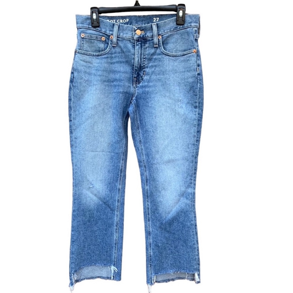 J. Crew Demi Boot Crop Raw Hem Denim Jeans Womens 27